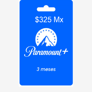 Tarjeta de regalo digital Paramount+ 3 meses por $325 MX para series y películas