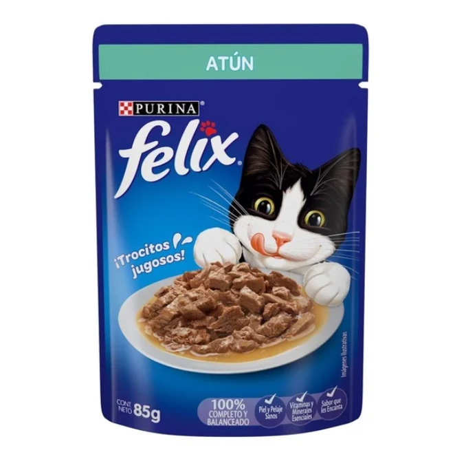Alimento Húmedo Félix Atún 85 g para Gatos Nutritivo y Delicioso