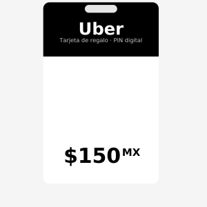Tarjeta de Regalo Digital Uber PIN $150 MX para Viajes y Comida Rápida