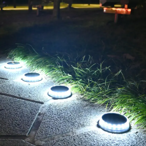 Set de 4 lámparas solares de jardín con 17 LED impermeables para exteriores